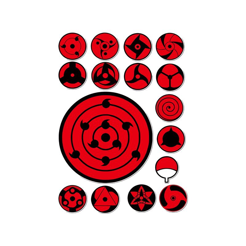 Car Accessories Japanese - Sharingan Gözü Kesim Çıkartma Seti Su