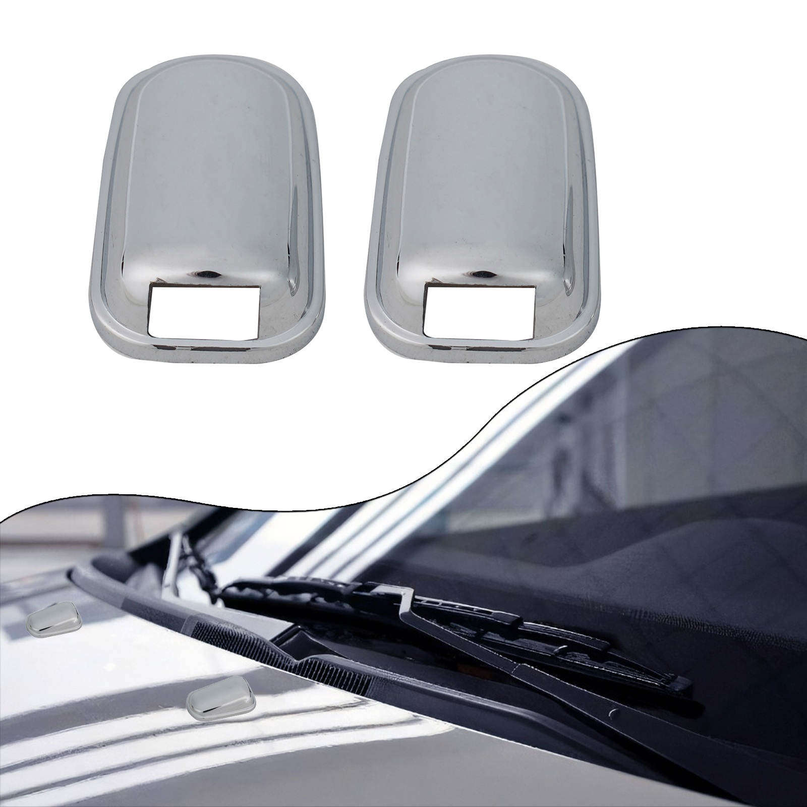 Car Wiper - 2 adet araba krom ön cam