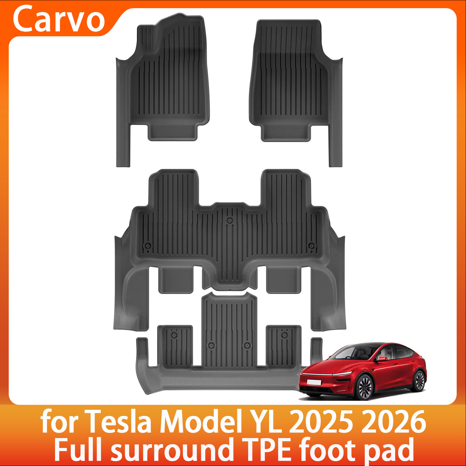 Car Floor Mat - Tesla Model Y L 6 Koltuklu